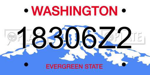 18306Z2 Washington License Plate