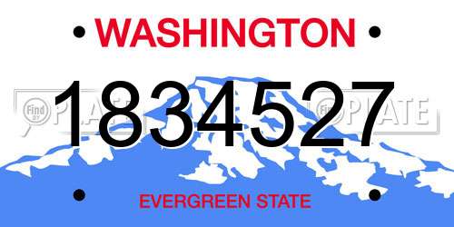 1834527 Washington License Plate