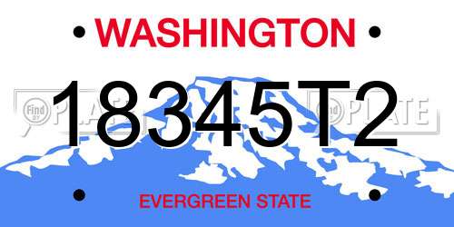 18345T2 Washington License Plate