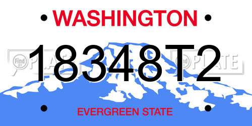 18348T2 Washington License Plate