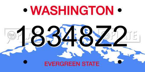 18348Z2 Washington License Plate