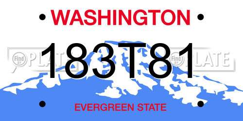 183T81 Washington License Plate