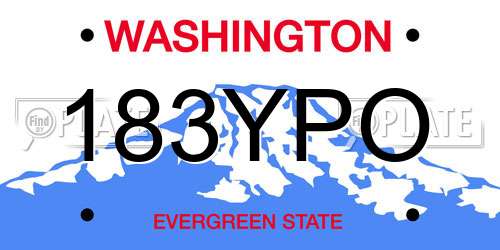 183YPO Washington License Plate