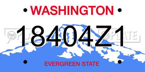 18404Z1 Washington License Plate