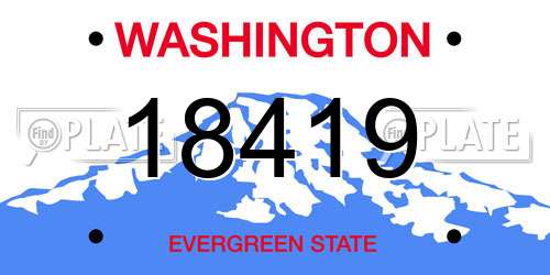 18419 Washington License Plate