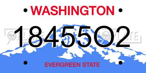 18455O2 Washington License Plate