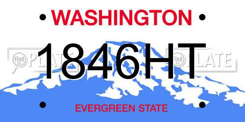 1846HT Washington License Plate