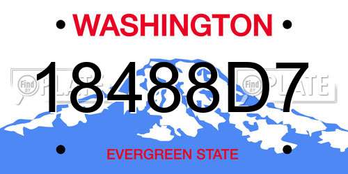 18488D7 Washington License Plate