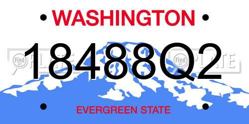 18488Q2 Washington License Plate