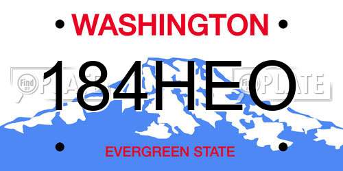 184HEO Washington License Plate