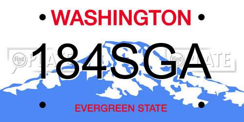 184SGA Washington License Plate