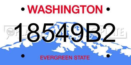 18549B2 Washington License Plate