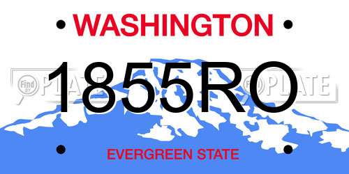 1855RO Washington License Plate