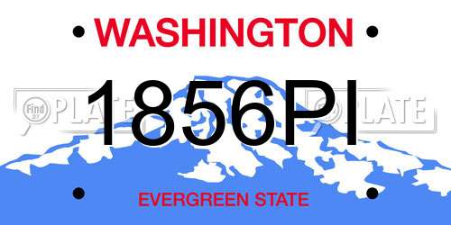 1856PI Washington License Plate