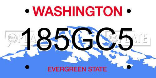 185GC5 Washington License Plate