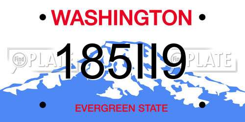 185II9 Washington License Plate