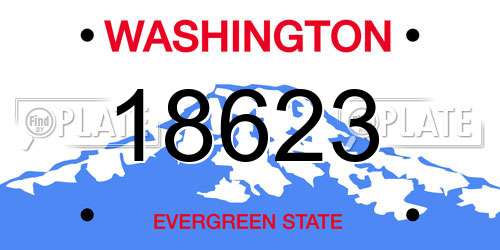 18623 Washington License Plate