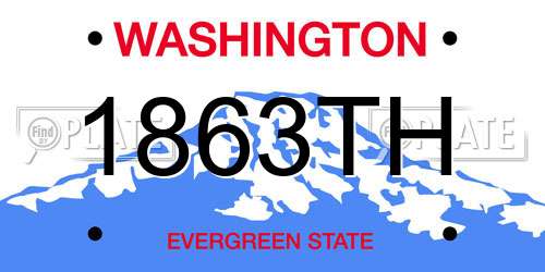 1863TH Washington License Plate
