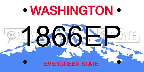 1866EP Washington License Plate