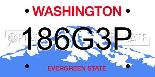 186G3P Washington License Plate