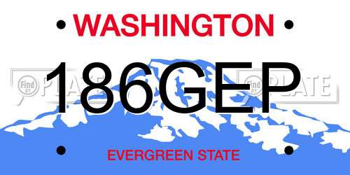 186GEP Washington License Plate