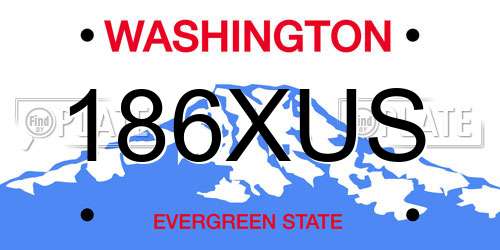 186XUS Washington License Plate