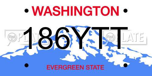 186YTT Washington License Plate