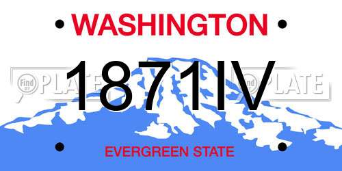 1871IV Washington License Plate