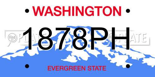 1878PH Washington License Plate