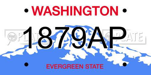 1879AP Washington License Plate