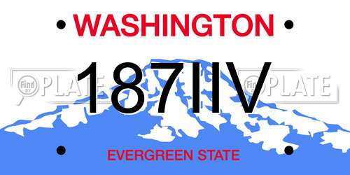 187IIV Washington License Plate