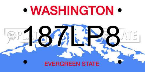 187LP8 Washington License Plate