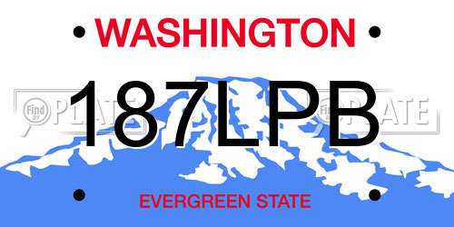 187LPB Washington License Plate
