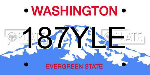 187YLE Washington License Plate
