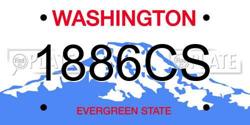 1886CS Washington License Plate