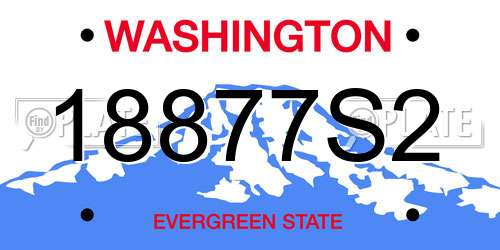 18877S2 Washington License Plate