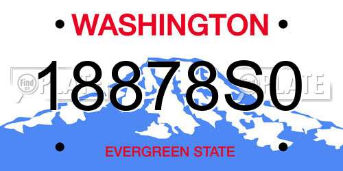 18878S0 Washington License Plate