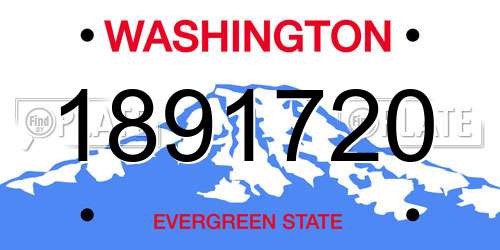 1891720 Washington License Plate