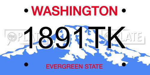 1891TK Washington License Plate