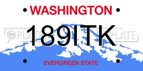 189ITK Washington License Plate