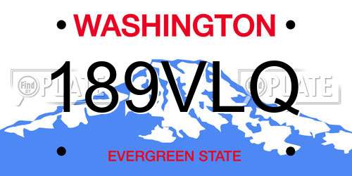 189VLQ Washington License Plate