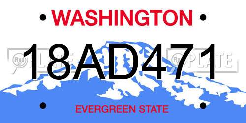 18AD471 Washington License Plate