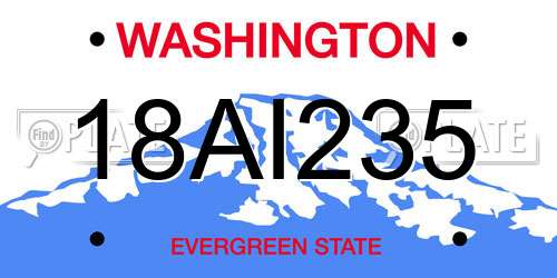18AI235 Washington License Plate
