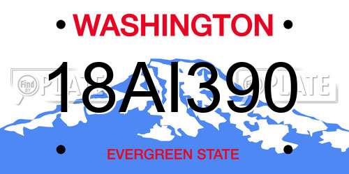 18AI390 Washington License Plate