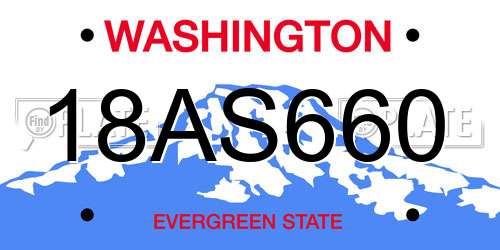 18AS660 Washington License Plate