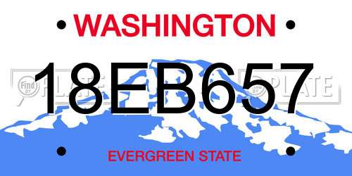18EB657 Washington License Plate