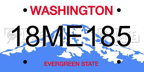 18ME185 Washington License Plate