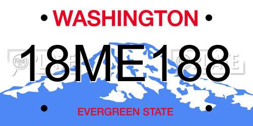 18ME188 Washington License Plate