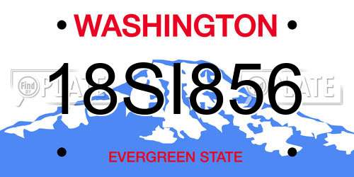 18SI856 Washington License Plate
