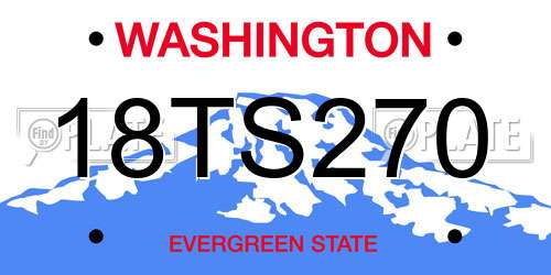 18TS270 Washington License Plate